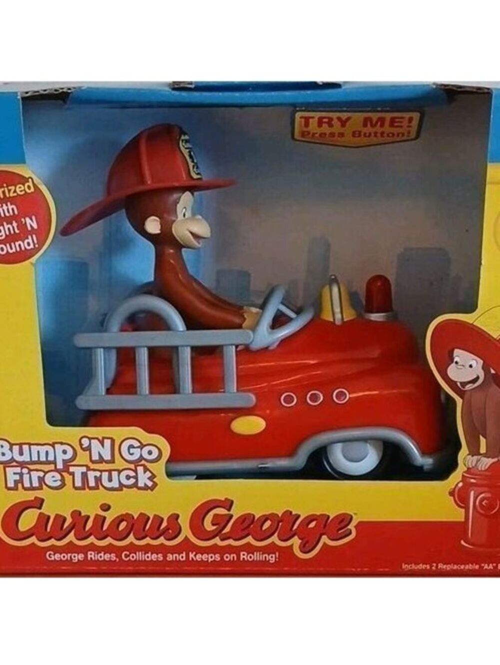 Curious George Bump 'N Go Fire Truck Motorized Lights & Sounds, Ages 2+